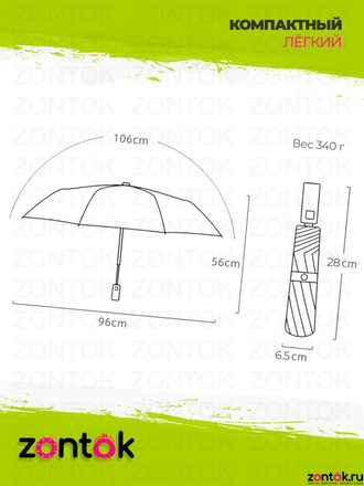 Зонт складной ZT прозрачный автомат с белым кантом