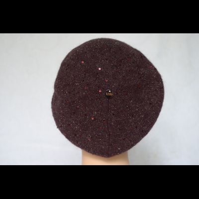 Женский берет вязаный Vizio Италия 6943 сливовый