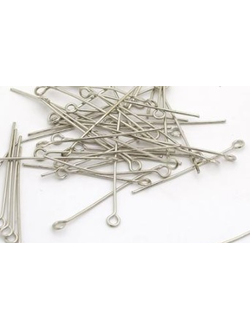 Пины с петелькой, 5 см, серебро