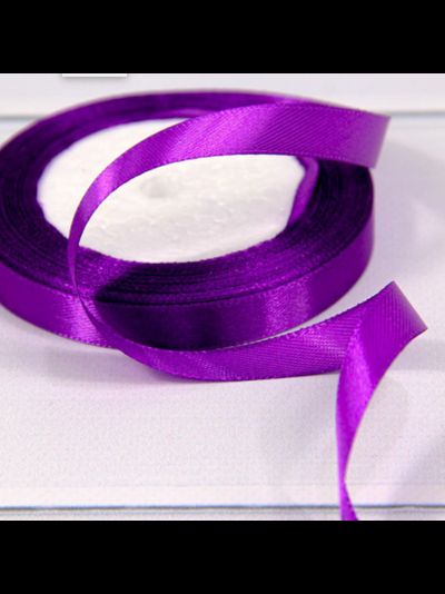 Лента атласная 12мм (35, тем. фиолетовая), 22,9м