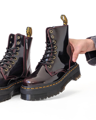 Ботинки Dr. Martens Jadon на высокой подошве милитари красные женские