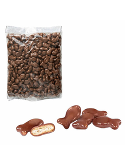 Печенье-крекер ЯШКИНО "Рыбка" в шоколадной глазури, 500 г, пакет, ОС956, 3 упаковки