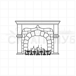 Штамп сидящий дед мороз