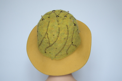 Итальянская фетровая желтая шляпа для женщин