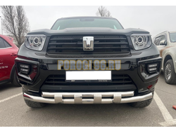 Защита переднего бампера двойная с перемычками Папа Тюнинг d76/60 для TANK 700 2024-