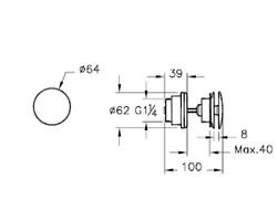 Донный клапан для раковины без перелива VitrA, A45148