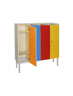 ШКАФ ДЕТСКИЙ ШР-4 (ЛДСП) НА МЕТАЛЛОКАРКАСЕ С РЕШЕТКОЙ