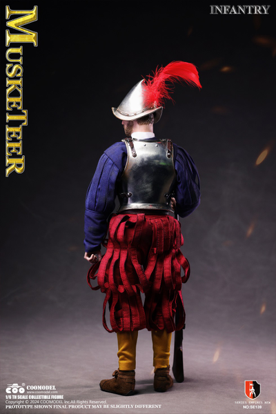 Испанский мушкетер (медно-никелевая версия) - КОЛЛЕКЦИОННАЯ ФИГУРКА 1/6 Series of Empires Spanish Conquistadors Nickel Silver Edition MUSKETEER (SE139) - COOMODEL