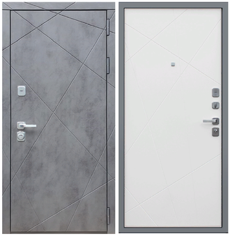 Стальная дверь Дуэт БР / МДФ ЛУЧИ Белый матовый