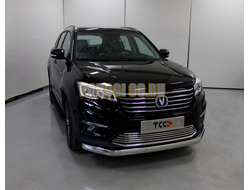 Защита передняя нижняя (овальная) 75х42 мм ТСС для Changan CS75 FL 2020-