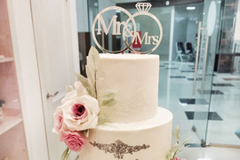 Торт "Свадебный с розами"