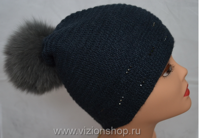 итальянская шапка с помпоном купить