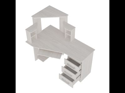 Стол компьютерный Каспер ясень белый Ш1300хВ1300хГ801