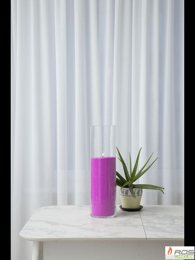 Насыпная свеча "Цилиндр 50 см", розовая "Ярко-розовый", с отдушкой "Ванильная карамель"