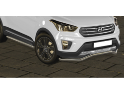 Защита порогов d57 труба Arbori нерж. сталь для HYUNDAI Creta 2016-нв ( AFZDAHCRET4WD08 )