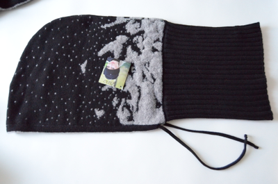 Черный шарф капюшон итальянский Vizio Collezione