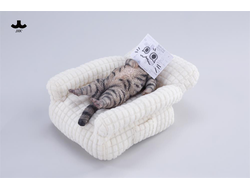 Котик на софе (серый) - Коллекционная фигурка 1/6 Lazybones Cat (JXK293A) - JXK