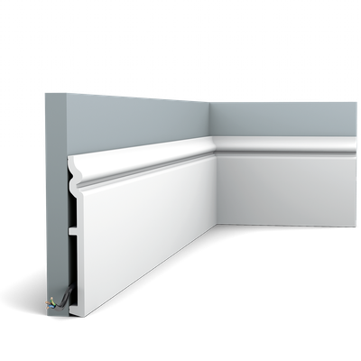 Плинтус ORAC Decor SX206, дюрополимерный, влагостойкий, ударопрочный, под покраску, длина 2 метра