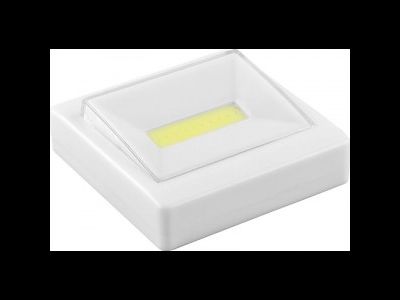 Feron св-к св/д кнопка (пушлайт) 1LED 3W(180lm) (1шт в блист) бел. 85x85 (без 3xААА) FN1206 23377