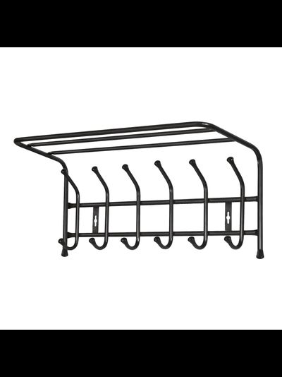 Вешалка настенная с полкой 600*238*268мм (6 крючков) ВП6