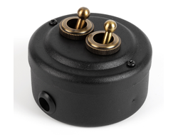 Ретро выключатель металлический черный (Vintage-Brass)