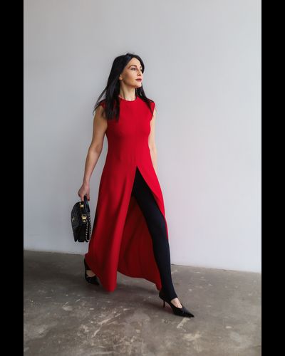 Топ удлиненный из вискозы (красный)