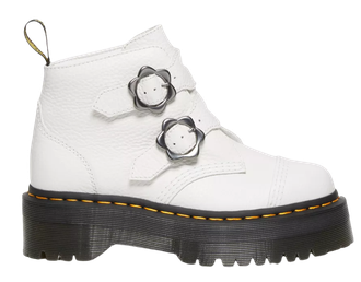 Dr. Martens Devon Flower Buckle Leather White