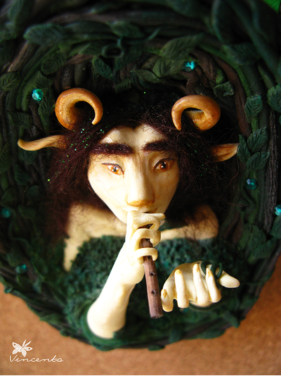 Волшебная подвеска в виде фавна ручной работы. Крупная подвеска в стиле фэнтези