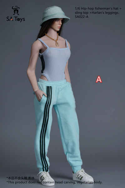 Женский спортивный костюм, набор из 3 предметов (бирюзовый) - 1/6 - Hip-hop suit (SA022A) - SA Toys