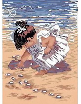 Девочка и ракушки GS-008, Goblenset (набор для вышивания) vkn