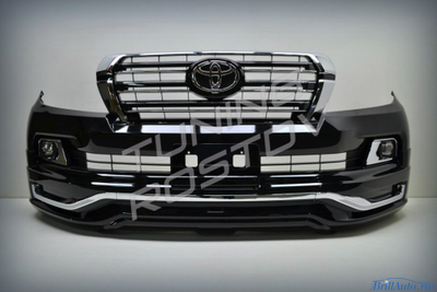 Бампер + губа MODELLISTA LED Toyota Land Cruiser 200 2007-2015 в стиле 2016+ с подсветкой
