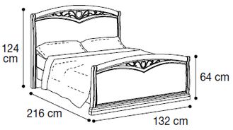Кровать "Curvo Fregio" с изножьем 120х200 см