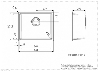 Мойка Reginox Houston L 50x40 lux