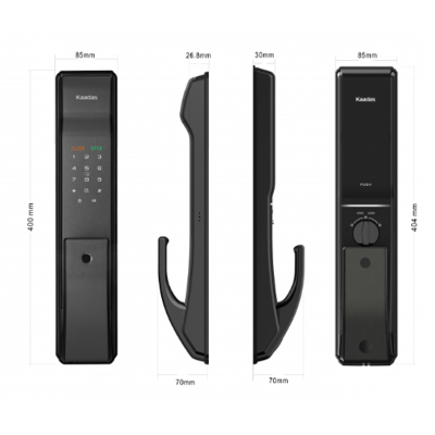 Врезной электронный дверной замок Kaadas K9-5W Black с отпечатком пальца
