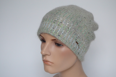 Меланжевая белая шапка Визио Италия