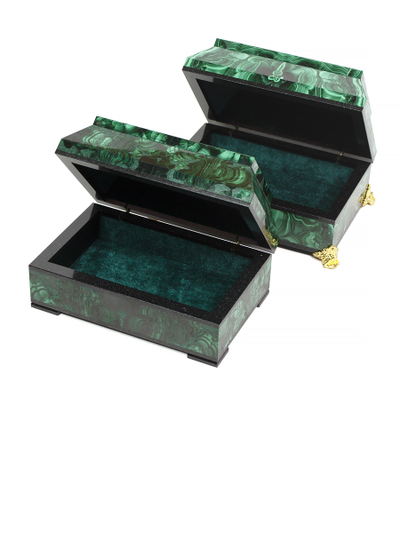 Ларцы из натурального малахита, разные размеры