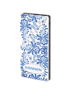 Аккумулятор внешний SONNEN POWERBANK V3802SB, 8000 mAh, 2 USB, литий-полимерный, 262916