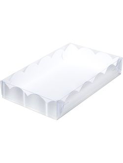 Коробка для печенья/пряников с прозр. кр. (серебро), 200*120*35мм