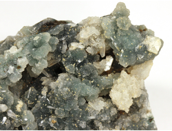 Халцедон зеленый, кварц, стильбит, Индия (92*64*40 мм, 182 г) №28813