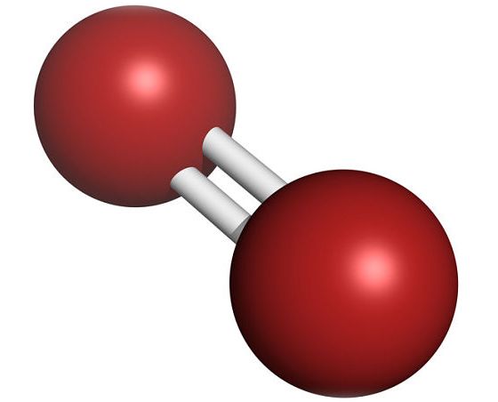 Шаростержневая модель молекулы кислорода