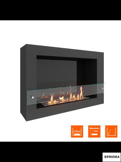 Биокамин  WALL ONE 800 черный. Стекло + Стемалит