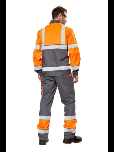 Костюм ИЛИОН СИГНАЛ с брюками, оранжевый/темно-серый, КОС623