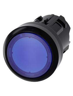3SU1001-0AB50-0AA0 АКТУАТОР КНОПКИ С ВОЗМОЖНОСТЬЮ ПОДСВЕТКИ, 22MM, КРУГЛ., ПЛАСТИК, КНОПКА СИНЯЯ ПЛОСКАЯ, БЕЗ ФИКСАЦИИ