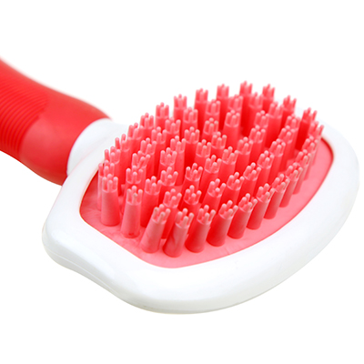 Расческа для животных 9,5х6х18,5см, пластмассовая, щетина силикон, в блистере