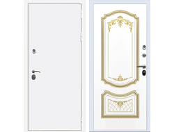 Белая дверь Rx 5 с патиной золото ФЛ 316