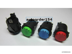 Выключатель кнопка круглая д.23 (с фиксацией и индикацией) 32000214