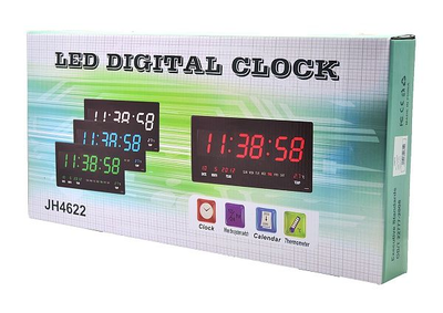 Часы настенные электронные  JH-4622 белые цифры