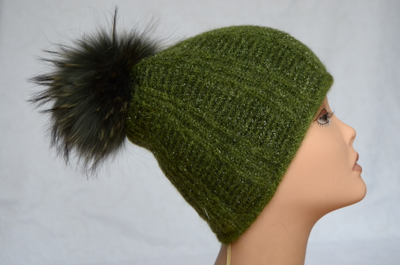Vizio Италия 6467 шапка с помпоном зеленая фото