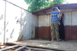 Разборка много секционного гаража (от 20 секций) без исп. эл. инструментов