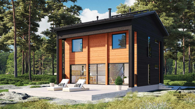 Двухэтажная баня "Панорама": Отдых с шикарным видом 98 м²